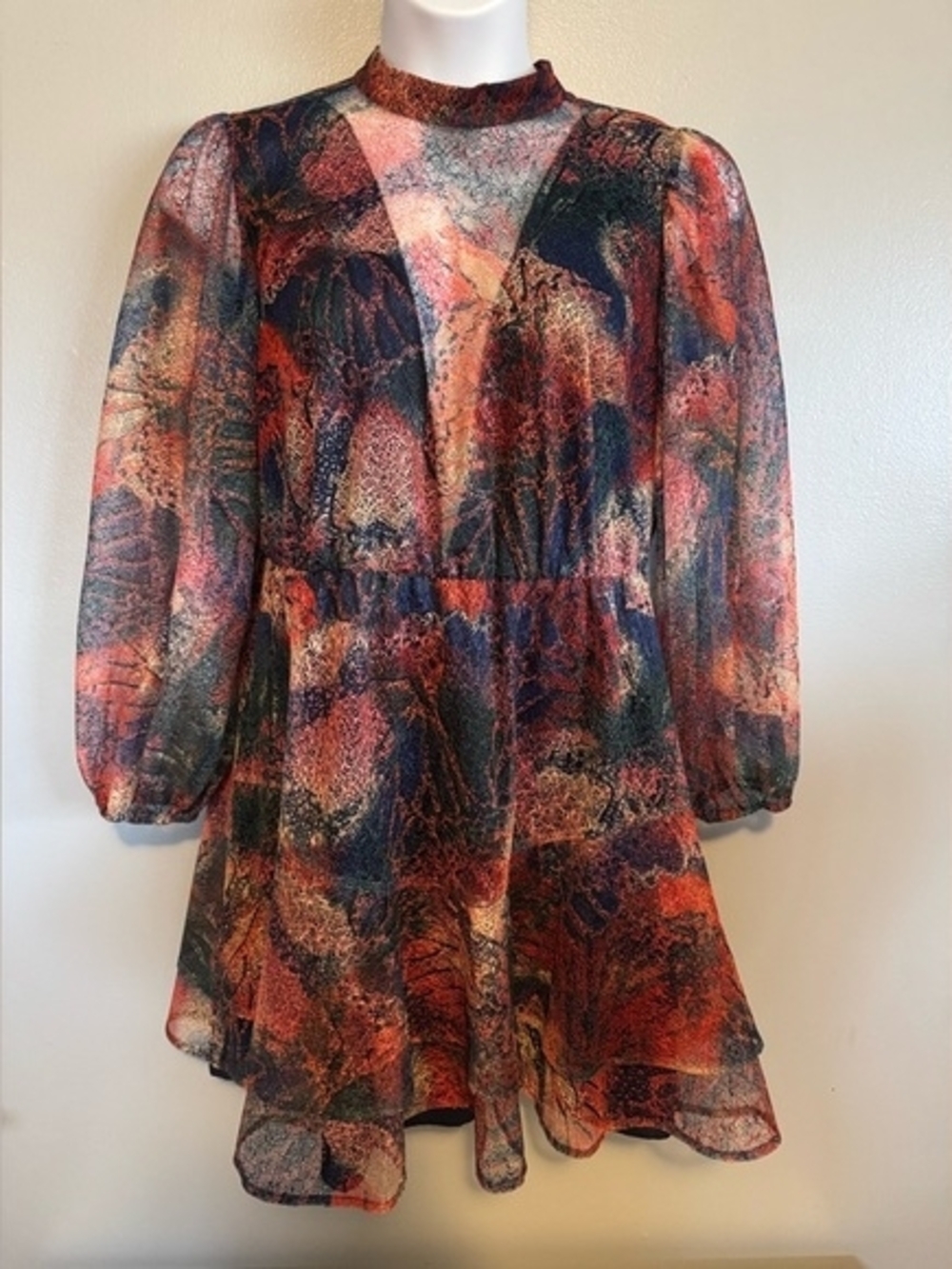Eloquii Multi-Color Abstract Print Mini Dress